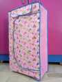 Pink - Blue 3 Shelves Kids baby Folding Wardrobe Almari - High quality plastic. 