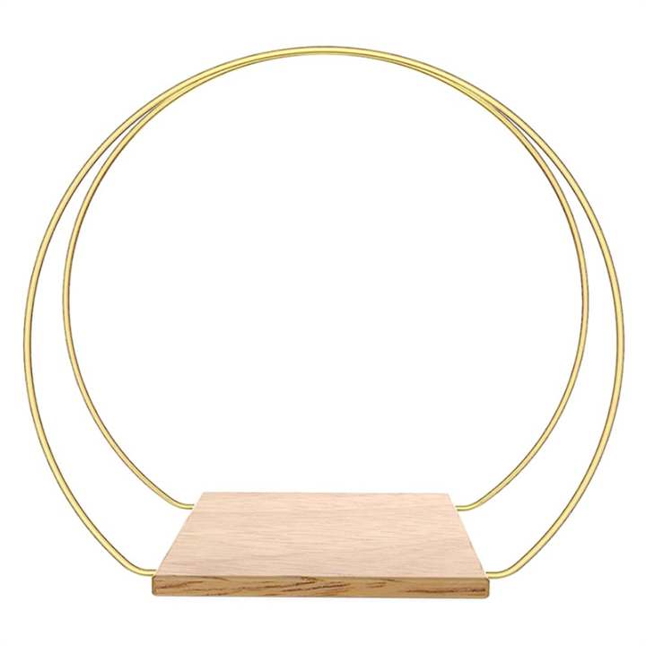 1 Sets Metal Floral Hoop Centerpiece Gold Iron+Wood 12 Inch Floral Ring Wreath Hanging Candle Circle Centerpiece