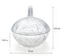 Fast Forward CRYSTAL GLASS SUGAR BOWL With LID PERFECT For DESSERTS FRUITS CANDIES JAMS NUTS ELEGANT BOWL VINTAGE DESIGN CLASSIC CRYSTAL GLASS (15cm X Tall 19.5cm). 
