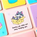 Set of 3 Cute Cat Acrylic  Tea Coaster, Water Coaster, Glass Coaster, Acrylic Caoster,. 
