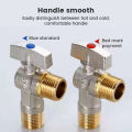 G1/2 Water Shut Off Valve with Handle Universal Water Flow Control Valve Hot/Cold Water Turn Angle Stop Valve. 