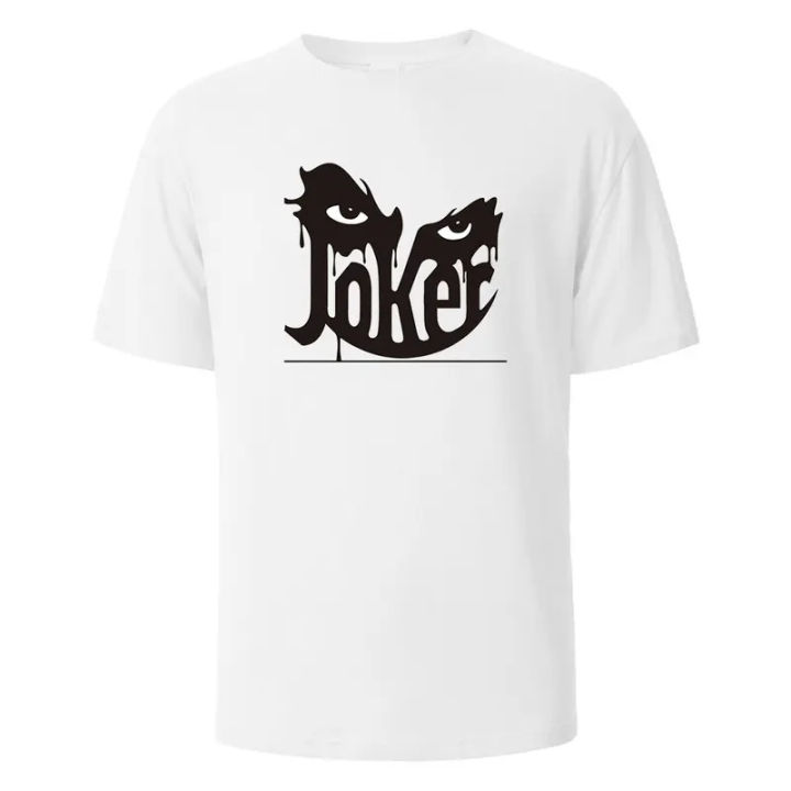 Joker print T-shirt summer tees for men women 100% cotton o-neck oversize casual short sleeved tops