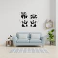 3D Wooden Wall Art 4 Pieces Wooden Panda Room Decoration Pair of Panda Wall Art Beautiful Wall Decor for Bedroom for Home and Shop - Wooden Wall Decor. 