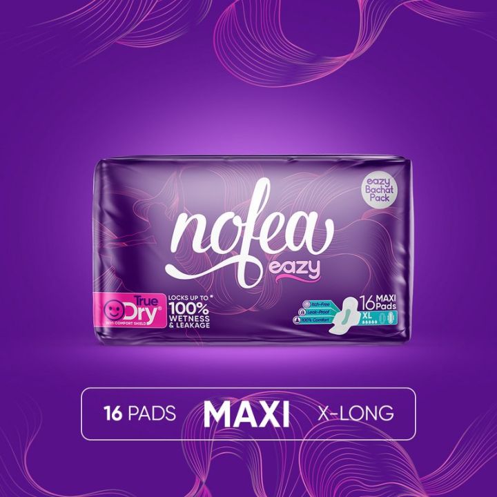 NoFea Eazy Napkin/Sanitary Pad Maxi Extra Long 16 Pack