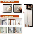 Pack of 2 New Multifunctional Automatic Door Closer Portable Stainless Steel Auto Function with Punch Free Sensor and Drawstring for Convenience Punch-Free Automatic Sensor Door Closer  New Multifunctional Automatic Door Closer. 