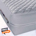 100GSM Polyester Quilted Waterproof Mattress Zipper Cover - Premium Quality | Choose Size From Options. 