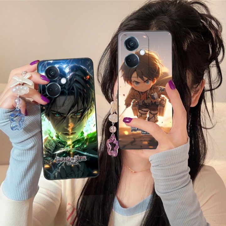 AOT Levi Ackerman Mobile Cell Phone Case for OPPO Find X5 X3 X2 A93 Reno 8 7 Pro A74 A72 A53 Black Soft Phone Cover Shell