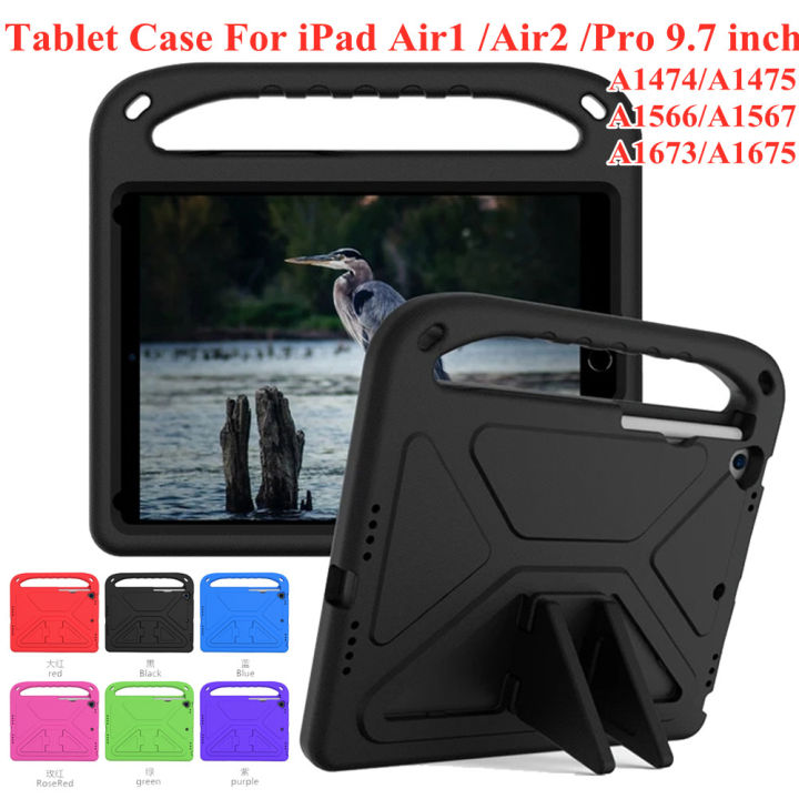 EVA Tablet case for APPLE iPad Air 1 2 iPad Air1 Air2 9.7 inch A1474 A1476 A1566 kids stand cover handle case for iPad Pro 9.7'' A1673 A1675 shocnproof cover case