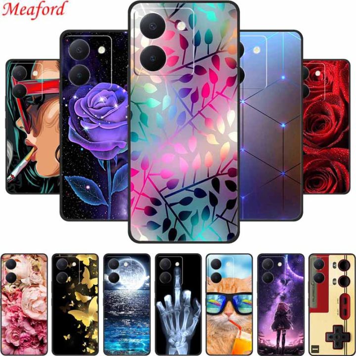 Phone Case For Vivo Y27s Back Cover Case 6.64 Black Silicone Shockproof Soft Coque For Vivo Y27s Case Y27 Y 27 s 27s Funda Para