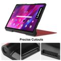For Lenovo Yoga Tab 11 Custer Texture Horizontal Flip PU Leather Case with Holder & Sleep / Wake-up Function( Red). 