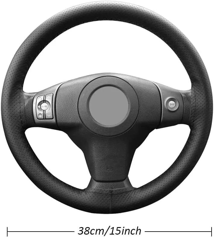 Xukey 15-inch Carbon Fiber & Faux Leather Steering Wheel Cover – Black Universal Fit Interior Accessory