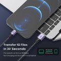 TOPK AN10 Fast Charging 0.25M 0.5M 1M 2M USB Cable For i-Phone 8-Pin Cable Metal Shell Nylon Braided High Qualit. 