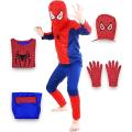 Kids Superhero Spiderman Costume Set Halloween Cosplay Bodysuit for Boys and Girls. 