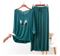 Persian Blue Daffy Duck V-Neck Women Night Suit PJ Set Royal Star. 