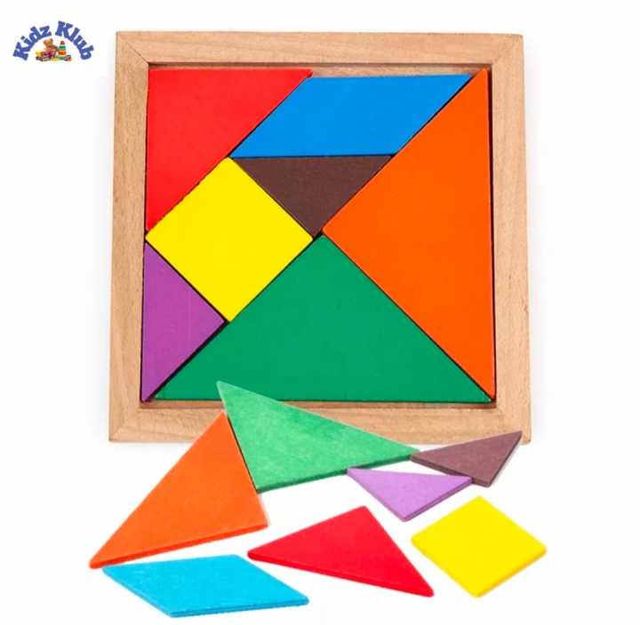 High Quality Children Toy Geometry Wooden Jigsaw Puzzle Tangram Puzzle Made Of Wood Educational Toys for Kids