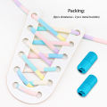 Solitary waves Colorful No tie Shoelaces Elastic laces Sneakers Rainbow Round Tennis Shoelace without ties Kids Adult Running Shoes Accessories. 