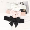 Big Bow Knot Waist Belt Skirts Decorative Waistband Women Elastic Waist Belt Black. 