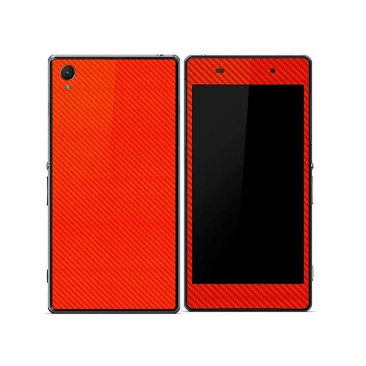 SONY Xperia Z2 Orange Carbon Fiber Texture Mobile Skin
