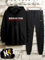 New Fashion Men's Hooded tracksuit For Men Winter Printed Hoddie with Trouser Set For Men's Tracksuit. 