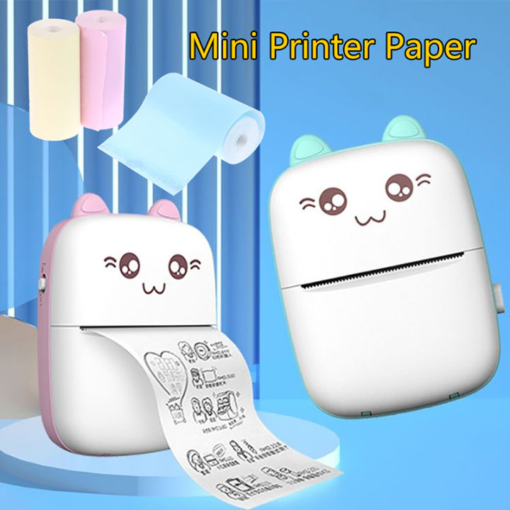 3 Rolls Portable Mini Printer Thermal Label Printers Paper 57x25mm DIY Stickers