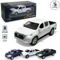 Toyota Hilux Vigo Die Cast Model Metal Toy Car – Lights & Music Sound Feature – 1:36 Scale – Front Doors Openable – Size Approx. 5-Inches – White. 
