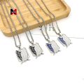 XM Anime Attack On Titan Necklace With Stainless Steel Chain For Men And Women. 