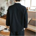Chinese Style Kimono Cardigan Men Crane Printed Long Black Kimono Cardigan Men. 