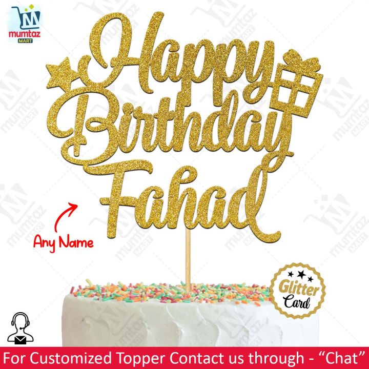 Customized Happy Birthday Cake Topper For Party Celebration, Birthday Toppers for Kids, personalized with ANY NAME cake Decoration supplies