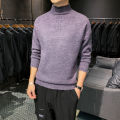 Mock Neck Sweater Men's Korean Style2023New Thickened Knitting Men's Winter Trendy Warm Top Sweater Trendy. 