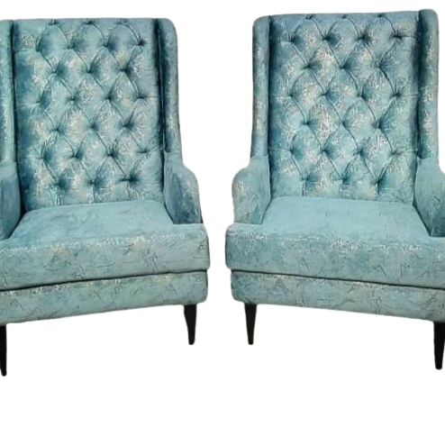 2 Modern Sofa Chair Tufling Designe TWO Seater C Green Colour With 2 cousion free {Special Offer available}