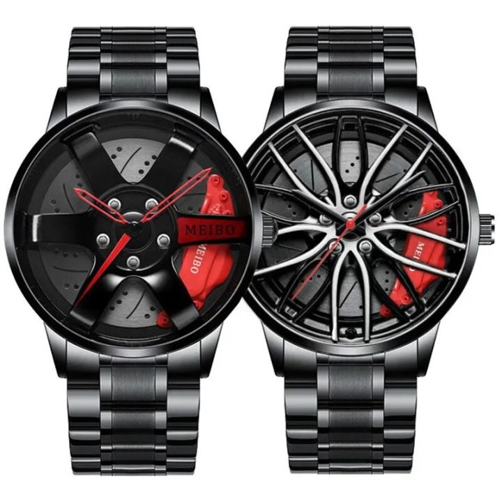 Fashion Fully Automatic Movement Watch Men's Vacuum Plated Wheel Style Non Mechanical Watch (does not rotate)