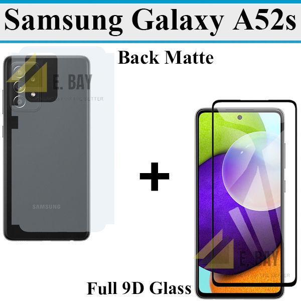 Samsung Galaxy A52s Glass Protector 9D|5D|6D|10D|11D|21D Black Tempered Glass Screen Protector Full Glue Edge To Edge + Back Matte Protection Soft Skin Sheet Soft Film Back Protector For Samsung Galaxy A52s