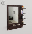 Unique Rectangular Dressing Wall Mirror with Shelves Wall Hanging Dressing Mirrors Dark Brown DIY Wall Mounted Dressing Table Wall Mirror with Shelf. 