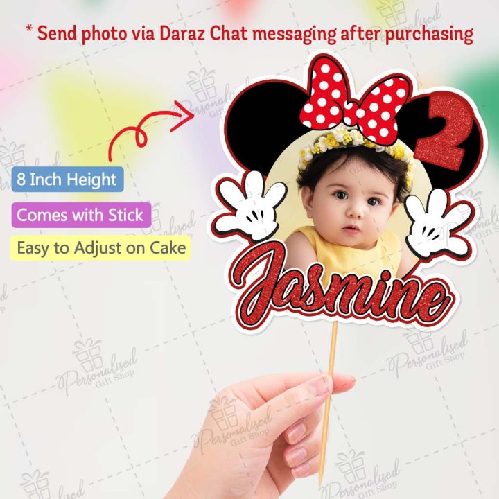 Mickey%20Mouse%20Theme%20PERSONALISED%20Photo%20Digital%20Minnie%20mouse%20Cake%20Topper%20for%20Boy%20or%20Girl%20Birthday%20Party%20Celebration,%20Cake%20Decoration%20&%20Perfect%20Birthday%20gift%20-%20Image%203