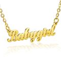 Gold Nameplate Necklace Egirl Stainless Steel Old English Font Necklace Babygirl Necklace For Sister. 