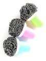 Scrub Brush Stainless Steel Sponge Scrubber With Handle Dish Washing Brush. 