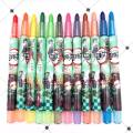 12colors Demon Slayer Kimetsu No Yaiba Anime Rotating Crayons Oil Pastel Colored Pencil Graffiti Pen For Kids Painting Drawing. 