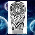 Large Maori Temporary Tattoos For Men Women Realistic Thorns Totem Wolf Mandala Geometric Tattoo Stickers Arm Body Tatoos. 