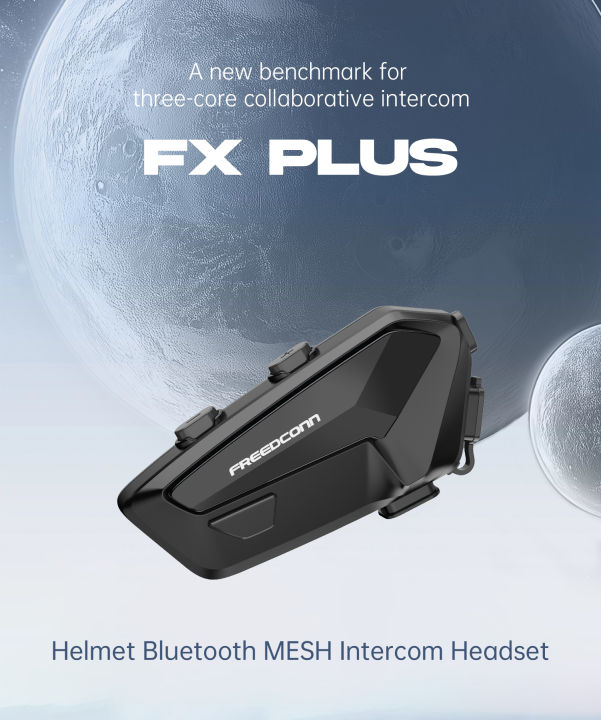 Freedconn FX Plus Helmet Intercom with Bluetooth 16 Riders HD Sound ...
