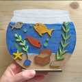 Fish Bowl Kid Craft - Lasercut Wood Aquarium ready to be painted. 