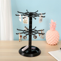 Jewelry Organizer 2 Tier Rotating Jewelry Display Stand Spinning Necklace Tower Storage Rack for Earrings Watch Showcase Easy Install Easy to Use. 