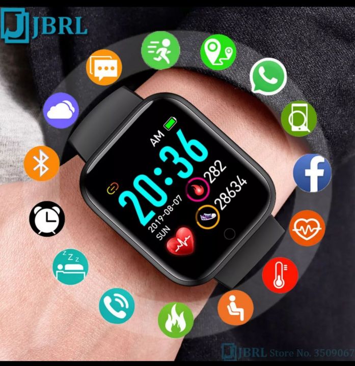 D20 Bluetooth Smart Watch for Men, Waterproof Fitness Tracker with Heart Rate Monitor