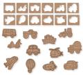 Kids Wooden Stencils Drawing and Puzzle Kit Best Learning Toy For Kids Pack of 12. 