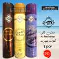 Room Spray Air Freshener Gold | Aseel | Lavender | Pack of 3 300ml Big Bottle House Care Room Spray Imported High Quality Value Budget Pack Deal Offer Fresh Scent Fragrance | Wash Room Bath Room Easy to use | Office Room | Car Air Freshener | Hotel Room. 