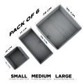Drawer Organizer Set of 6 gray color Drawer Organizer to sort Your Wardrobe and Drawer - Tidy Up Your Space with our Collapsible Clothes Organizer for Shirts, Ties, Socks, Bras, Underwear. 