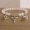 Cartoon Kawaii Sanrio Hello Kitty Beaded Bracelets Cute Bell Heart Shaped Pendant Bracelet Fashion Sweet Girl Friendship Gift Qoddess. 