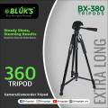 TriPod For Mobile | BLUK'S Export Quality CamCorder TriPod Stand BX-380 Extra Long CamCorder TriPod Stand Almunium Body & 360° Rotation With ONE YEAR Warranty. 