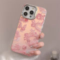 Moonlight Cartoon laser pink dragon relif 3D cute shockproof happy new year phone case for iphone 11 12 promax 13 14 15 pro max plus cover. 