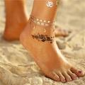 Gold - New Multi Layer Star Moon Leave Anklet For Women Girls Foot Jewelry  - CIANK11. 