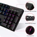 HAVIT Mechanical Gaming Keyboard 105 Keys UK Layout, Blue Switch Mechanical Wired PC Gaming Keyboard for Computer/Laptop and More, Black (HV-KB432L-LED UK). 